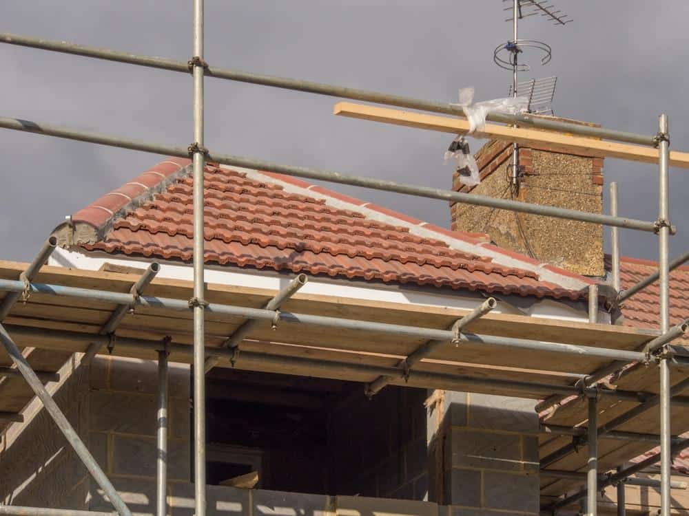 a roof during a repair